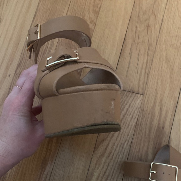 Charlotte Stone Raf Tan Platform Sandals - Picture 3 of 6